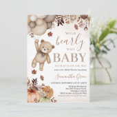 Gender Neutral Herfst Beer Baby shower Kaart (Staand voorkant)