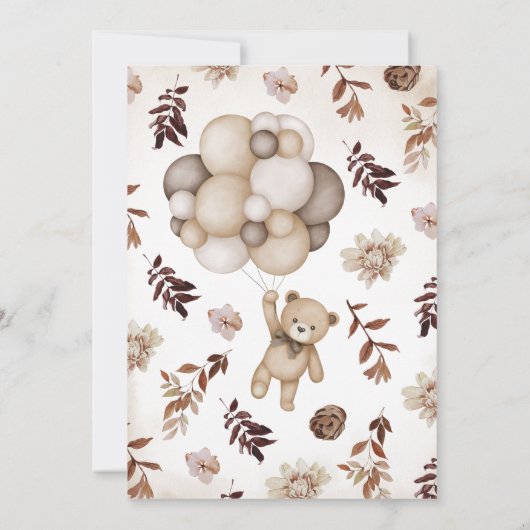 Gender Neutral Herfst Beer Baby shower Kaart (Achterkant)