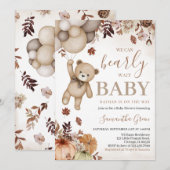 Gender Neutral Herfst Beer Baby shower Kaart (Voorkant / Achterkant)