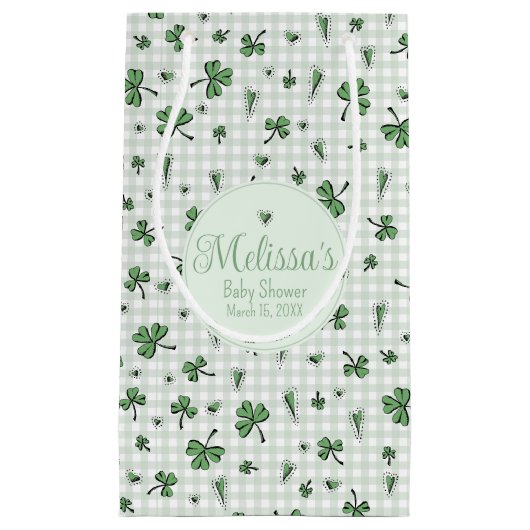Gender Neutral Irish Clovers Baby shower Klein Cadeauzakje (Voorkant)