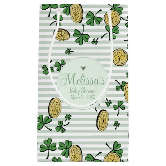 Gender Neutral Irish Clovers Baby shower Klein Cadeauzakje (Voorkant)
