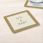 Gender Neutral Minimal Paper Onderzetter Het is ee (Schuin)