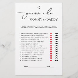 Gender Neutral Mommy or Daddy Baby Game