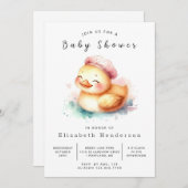 Gender Neutral Online Duck Baby shower Kaart (Voorkant / Achterkant)