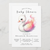 Gender Neutral Online Swan Baby shower Kaart (Voorkant / Achterkant)