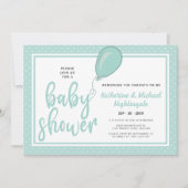 Gender Neutral Parents Mint QR Code Baby shower Kaart (Voorkant)