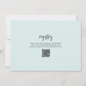 Gender Neutral Parents Mint QR Code Baby shower Kaart (Achterkant)