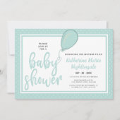 Gender Neutral Pastel Green Baby shower QR-code Kaart (Voorkant)