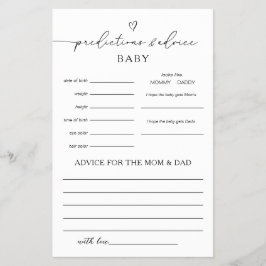 Gender Neutral Predictions & Advice Game Flyer