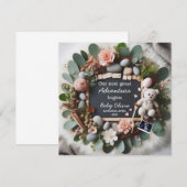 gender neutral pregnancy announcement Editable Aankondiging (Voorkant / Achterkant)