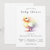 Gender Neutral Printable Duck Baby shower Kaart (Voorkant / Achterkant)