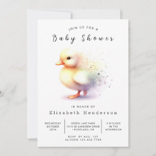 Gender Neutral Printable Duck Baby shower Kaart