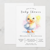 Gender Neutral Printable Duck Baby shower Kaart (Voorkant / Achterkant)