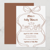 gender Neutral Quirky Hand Drawn Bow Baby shower Kaart (Voorkant / Achterkant)