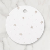 Gender Neutral Silver Stars Champagne Baby shower Bedankjes Labels (Achterkant)