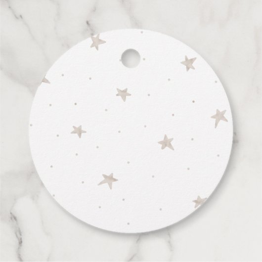 Gender Neutral Silver Stars Champagne Baby shower Bedankjes Labels (Achterkant)