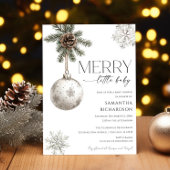 Gender neutral simple rustic winter baby shower kaart