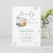 Gender Neutral Snowflake Winter Baby Shower Kaart (Staand voorkant)