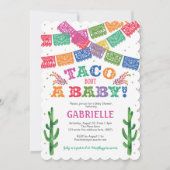 Gender Neutral, Taco over een Baby, Shower Fiesta Kaart (Voorkant)