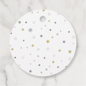 Gender Neutral Twins Baby shower Twinkle Stars Bedankjes Labels (Achterkant)
