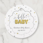 Gender Neutral Twins Baby shower Twinkle Stars Bedankjes Labels (Voorkant)