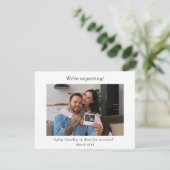 Gender Neutral Ultrasound Photo baby Announcement  (Staand voorkant)