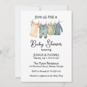 Gender-Neutral Vintage Clothing Baby Shower Kaart (Voorkant)