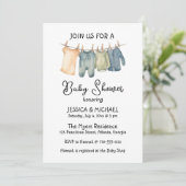 Gender-Neutral Vintage Clothing Baby Shower Kaart (Staand voorkant)