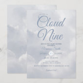 Gender Neutral We Are On Cloud Nine Baby Shower Kaart (Voorkant / Achterkant)