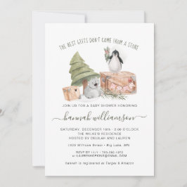 Gender Neutral Winter Christmas Baby Shower Kaart