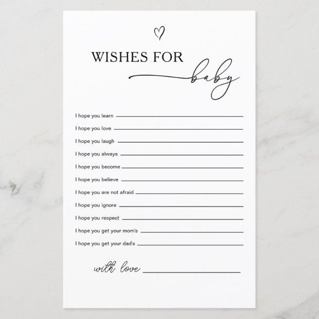 Gender Neutral Wishes for baby game (Voorkant)
