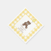 Gender Neutral Yellow Teddy Bear Baby Shower Servet (Hoek)