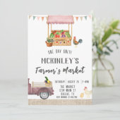 Gender Neutrale Boerenmarkt Uitnodiging Verjaardag (Staand voorkant)