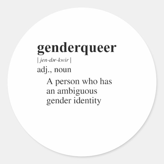 GENDER NIET-BINAIR RONDE STICKER (Voorkant)