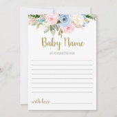 Gender onthullen Baby Naam suggesties Uitnodiging (Voorkant)