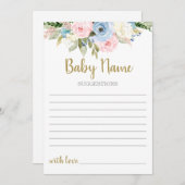 Gender onthullen Baby Naam suggesties Uitnodiging (Voorkant / Achterkant)