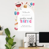 Gender onthullen Baby-Q (BBQ) Welkom Poster teken (Thuiskantoor)