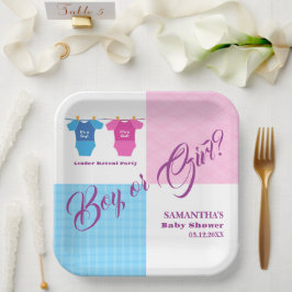 Gender onthullen Baby shower jongen of meisje? Mei Papieren Bordje