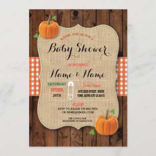 Gender onthullen Baby shower Red Check Pumpkin nod Kaart