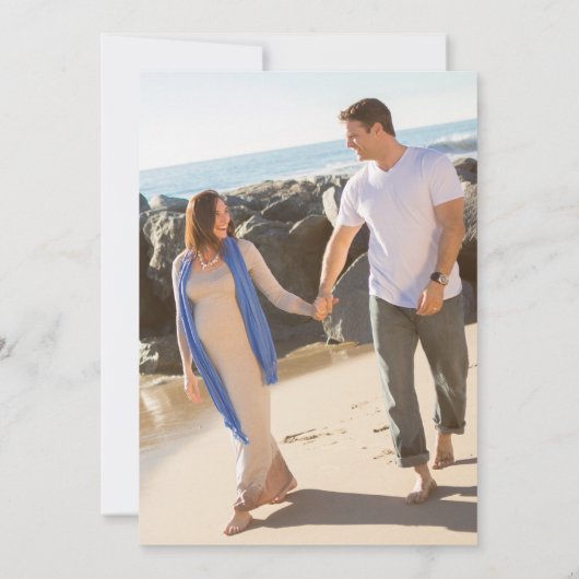 Gender Onthullen Blauw Roze Elegant Waterverf Part Kaart (Achterkant)