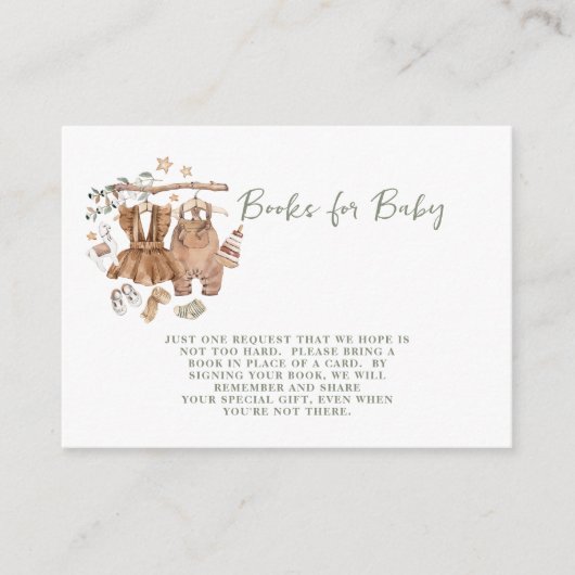 Gender onthullen Boho waslijn boeken voor Baby Informatiekaartje (Voorkant)