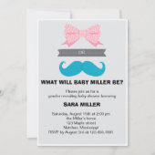 Gender onthullen Bows of Staches Baby shower Kaart (Voorkant)