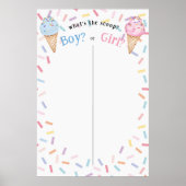 Gender Onthullen Ice Cream Whats the Scoop Stemmen Poster (Voorkant)