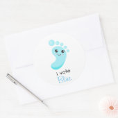 Gender Onthullen Ik stem Blue Boy Baby shower Ronde Sticker (Envelop)