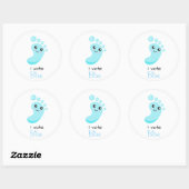 Gender Onthullen Ik stem Blue Boy Baby shower Ronde Sticker (Vel)