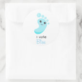 Gender Onthullen Ik stem Blue Boy Baby shower Ronde Sticker (Tas)