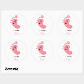 Gender Onthullen Ik stem Roze Baby shower Ronde Sticker (Vel)