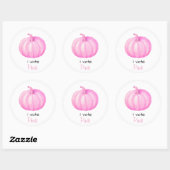 Gender Onthullen Ik stem Roze Pompoen Baby shower Ronde Sticker (Vel)