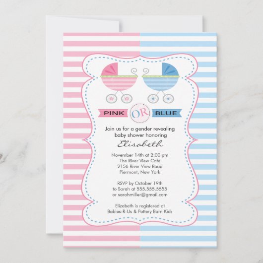 Gender onthullen Meisje of Jongen Baby shower Kaart (Voorkant)