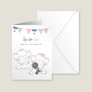 Gender Onthullen Modern Elephants Party Briefkaart